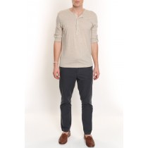 Oatmeal Henley Tee